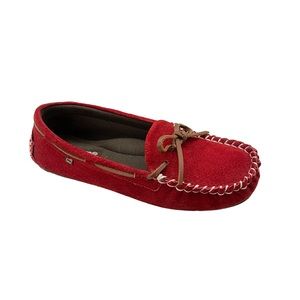 Lamo Moccasins Sabrina Moc Stitch Memory Foam Shoes Slip Ons Bow Lace